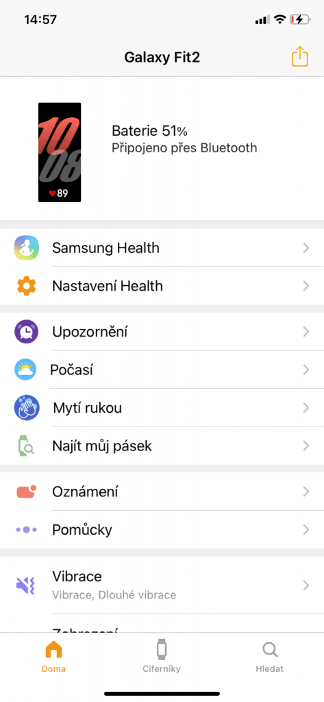 A Galaxy Fit alkalmazás lehetővé teszi a karkötő beállítását