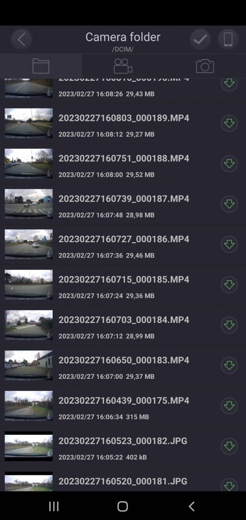 Az archívum videókra és képekre van felosztva