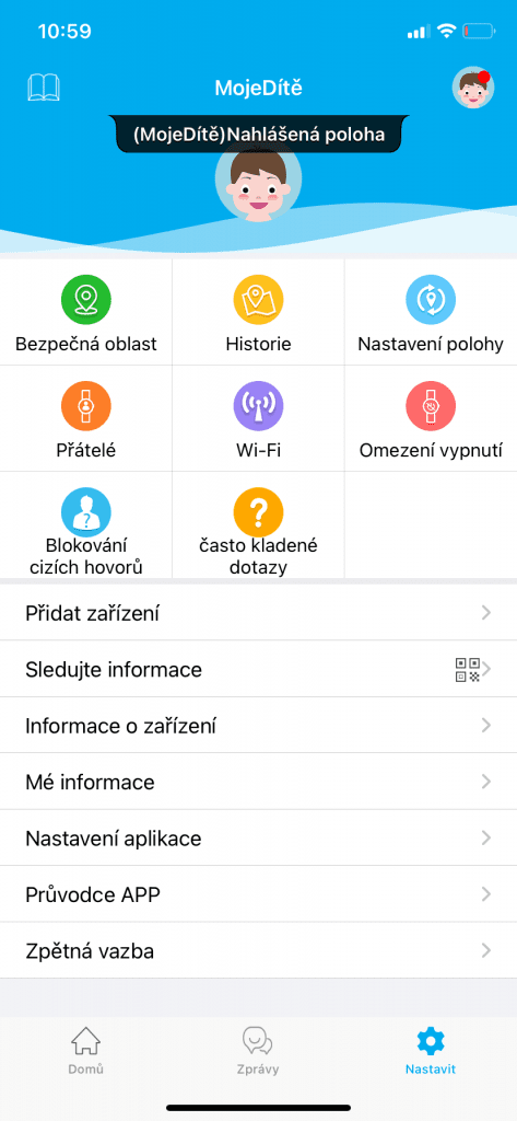 A mobilalkalmazás főképernyője