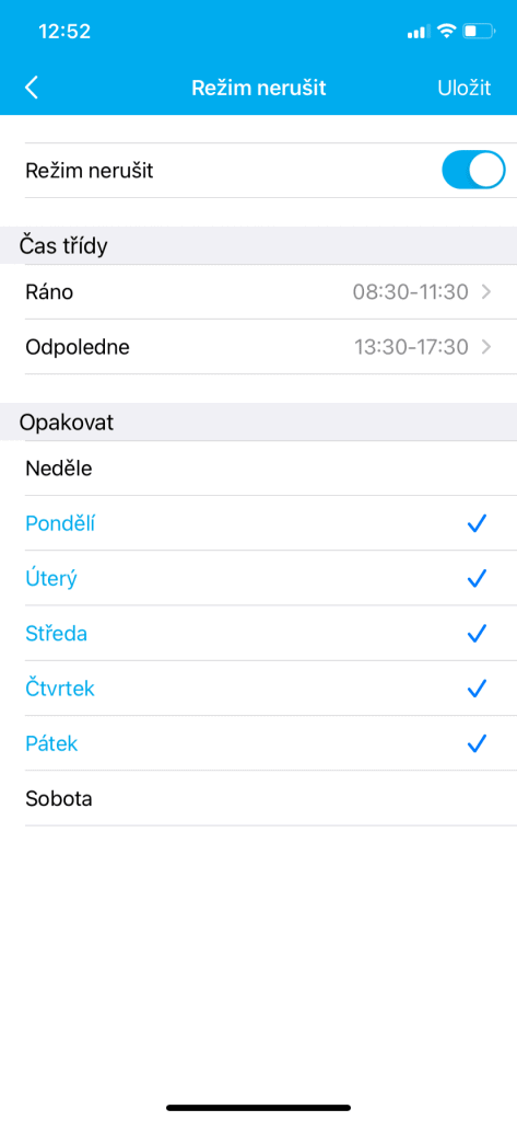 Ne zavarjanak beállítások