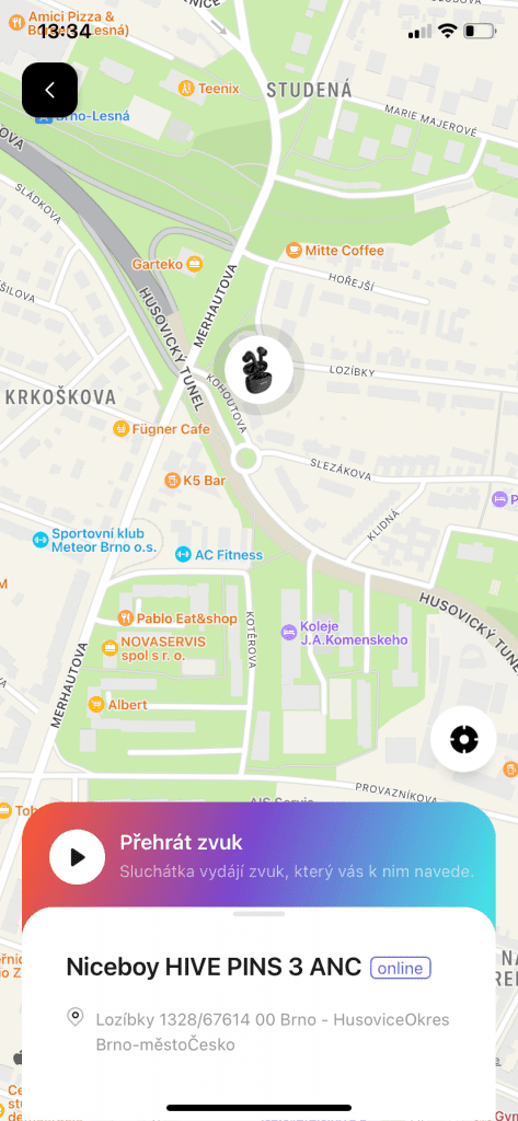 Fejhallgató keresése funkció