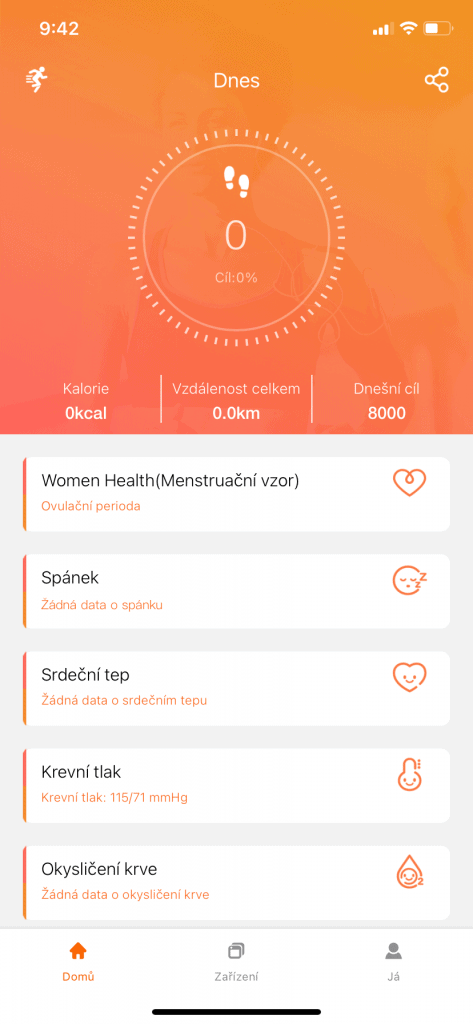 A mobilalkalmazás kezdőképernyője