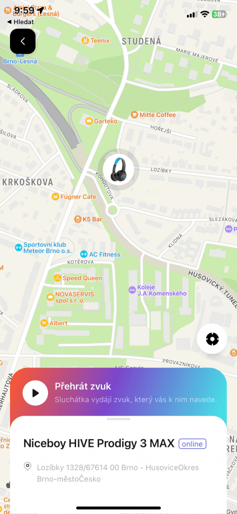 Fejhallgató keresése funkció