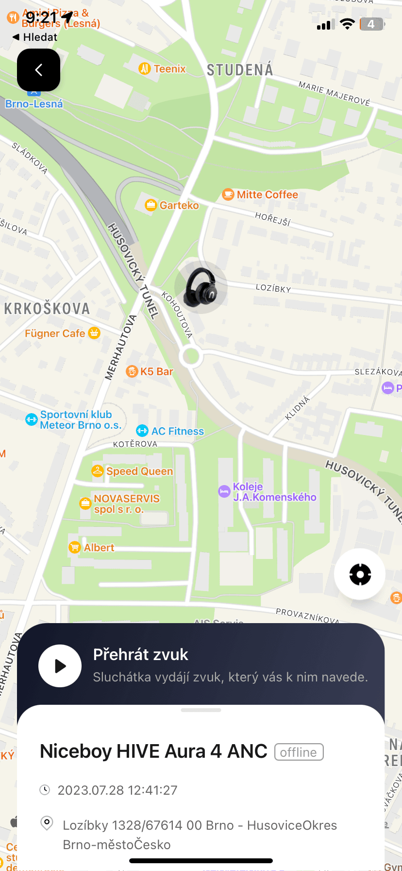 Fejhallgató keresése funkció