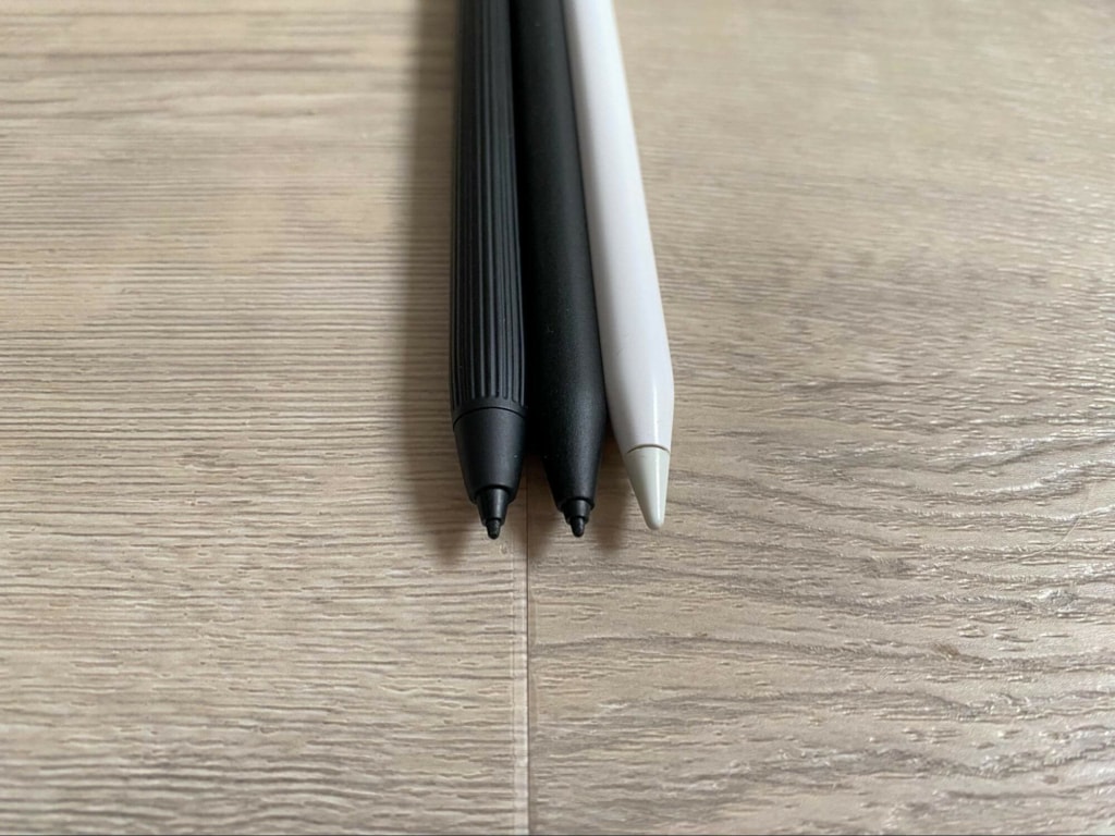 Az Apple Pencil hegye (jobbra) a legnagyobb