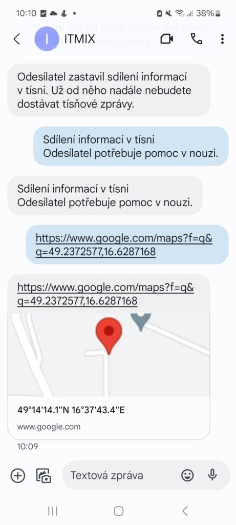 Üzenet küldése a tartózkodási helyével