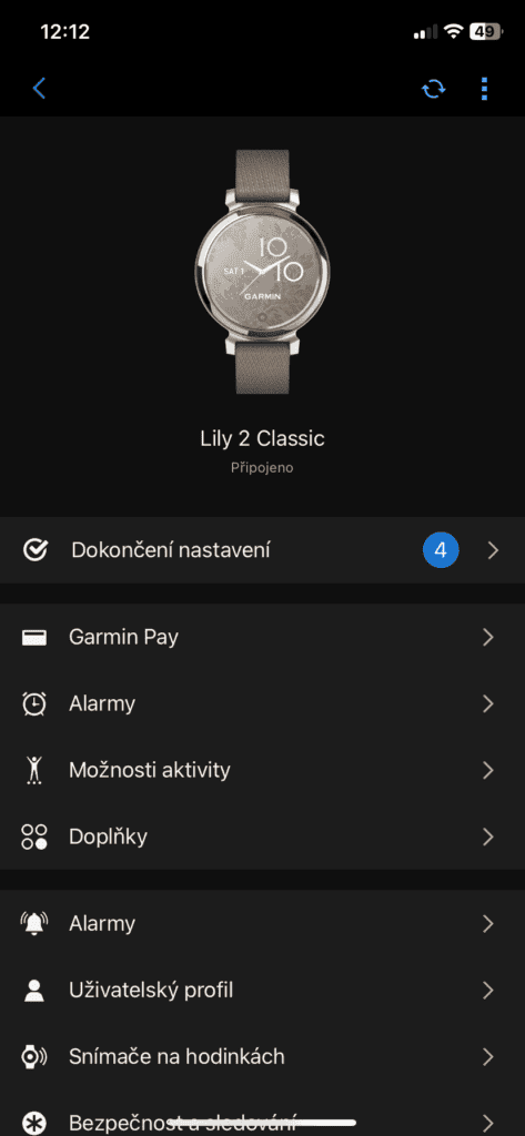 Smartwatch beállítások