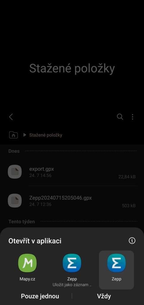 Nyissa meg a fájlt a Zepp alkalmazással