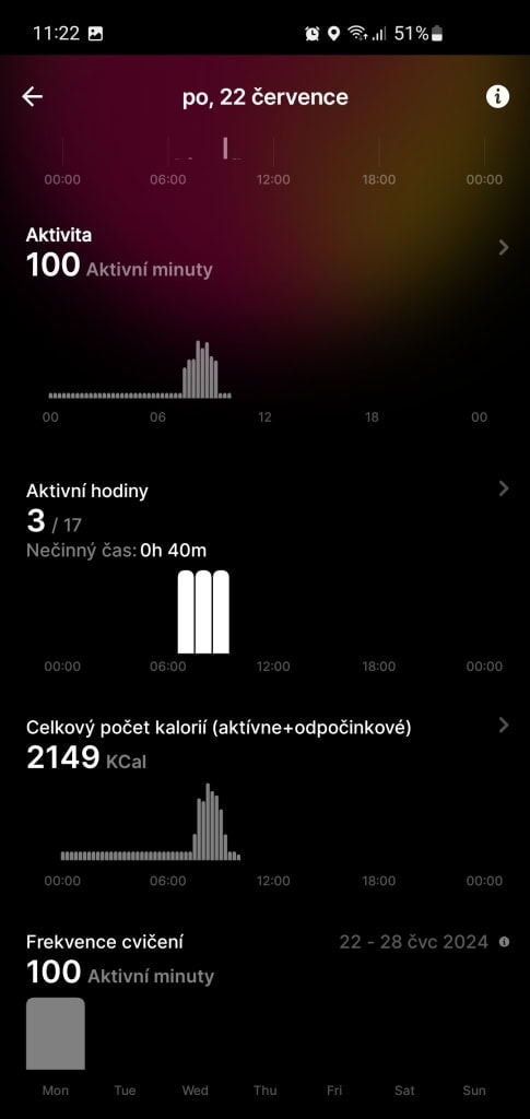 Mozgásindex egy aktív napon