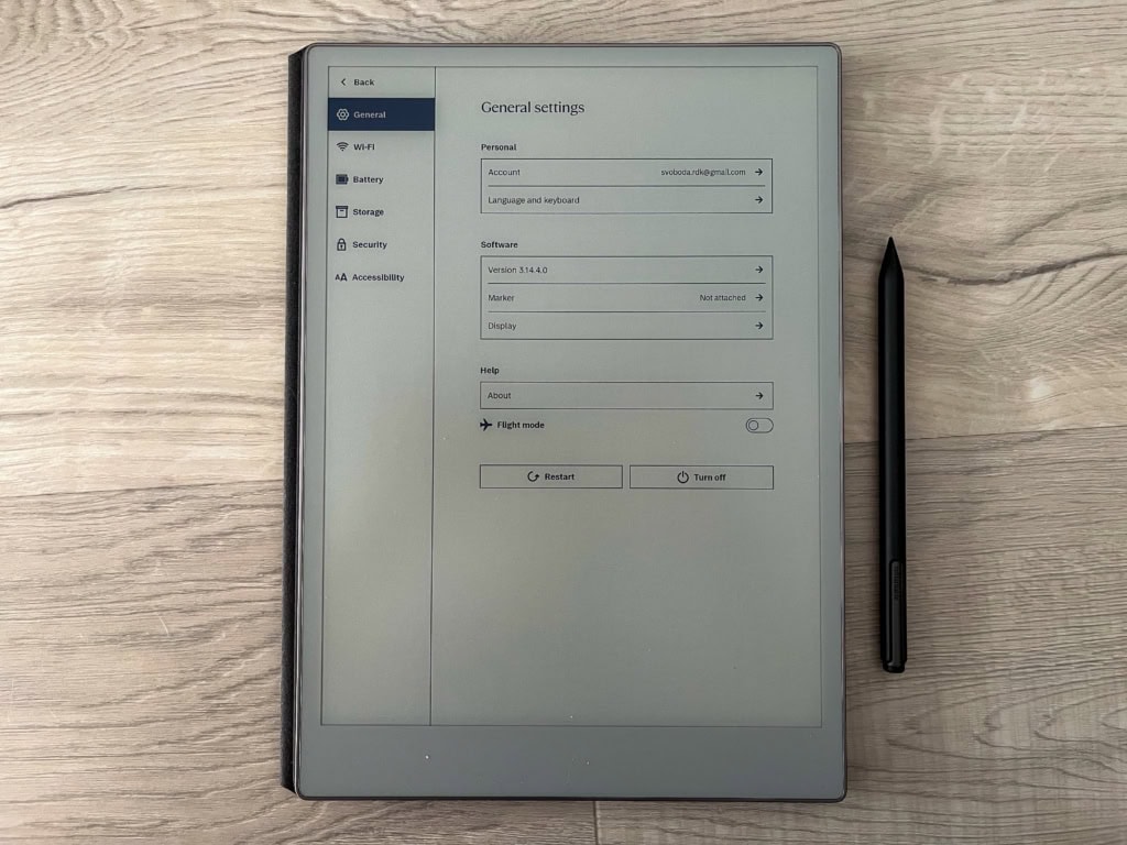 Notebook beállítások
