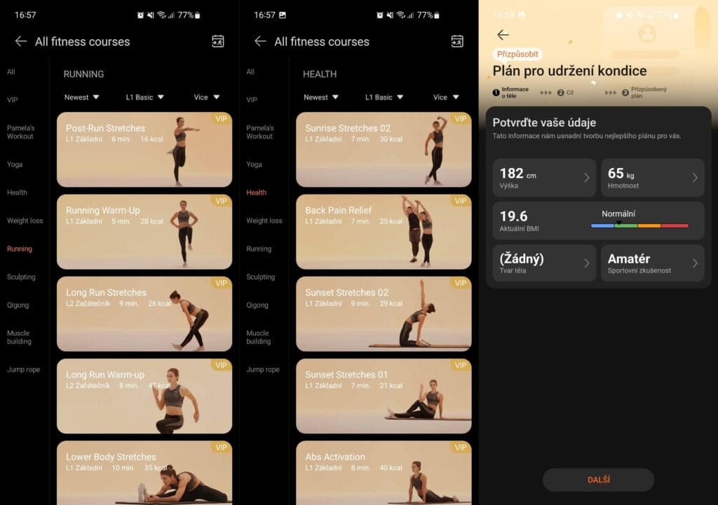 A Huawei Health fejlett terveket és tanfolyamokat kínál