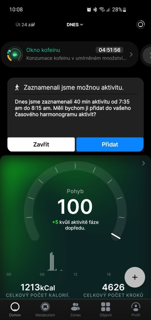 Tevékenységi rekord értesítés