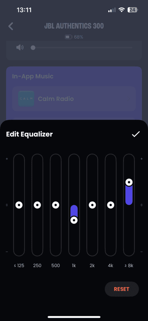 Equalizer beállítások