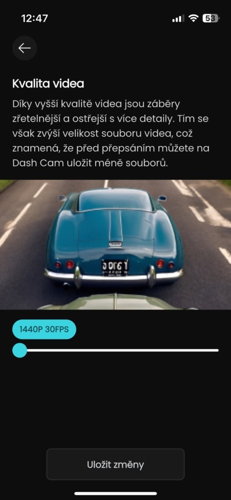 Egyszerű felbontás- és képkockasebesség-beállítás.
