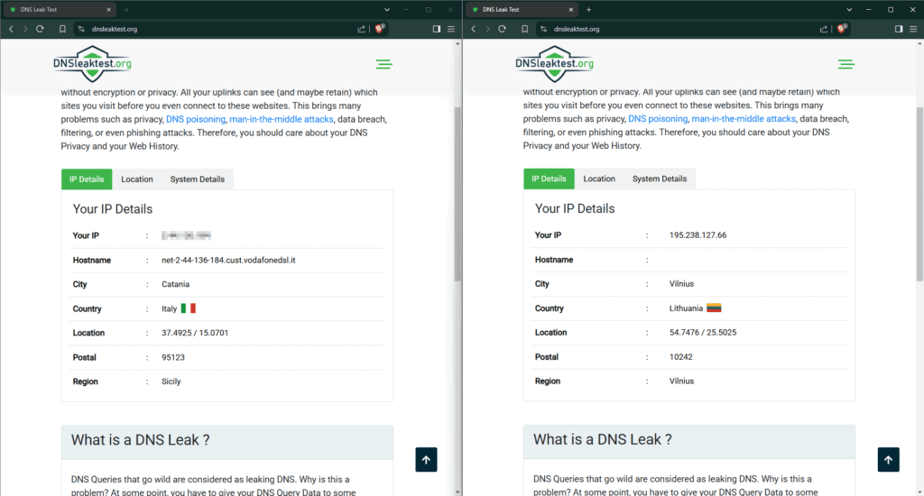 DNS információ szivárgás teszt