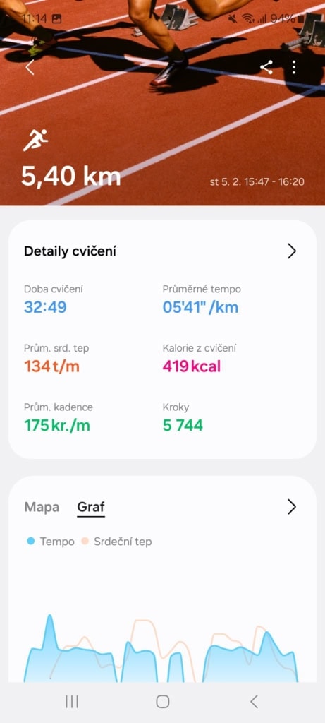 Automatikusan rögzített futás összefoglalója
