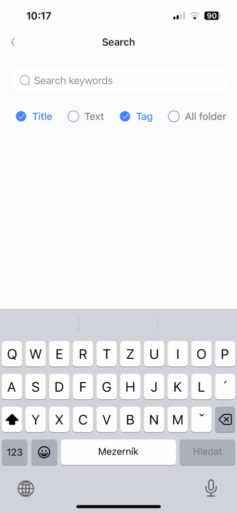 Keresés a jegyzetekben