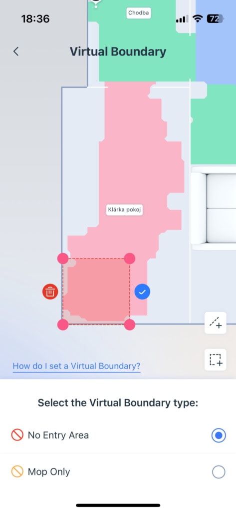 Zóna hozzáadása a virtuális térképhez
